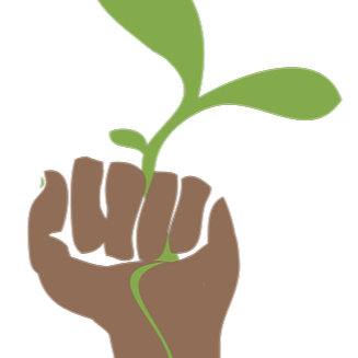 logo of the UCSD Student Sustainability Collective: a green sprout behind a raised brown fist