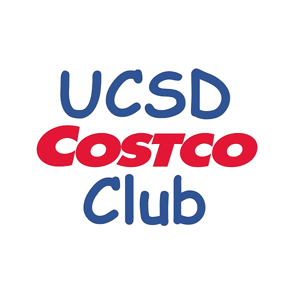 the words 'UCSD Costco Club' in red and blue on a white background